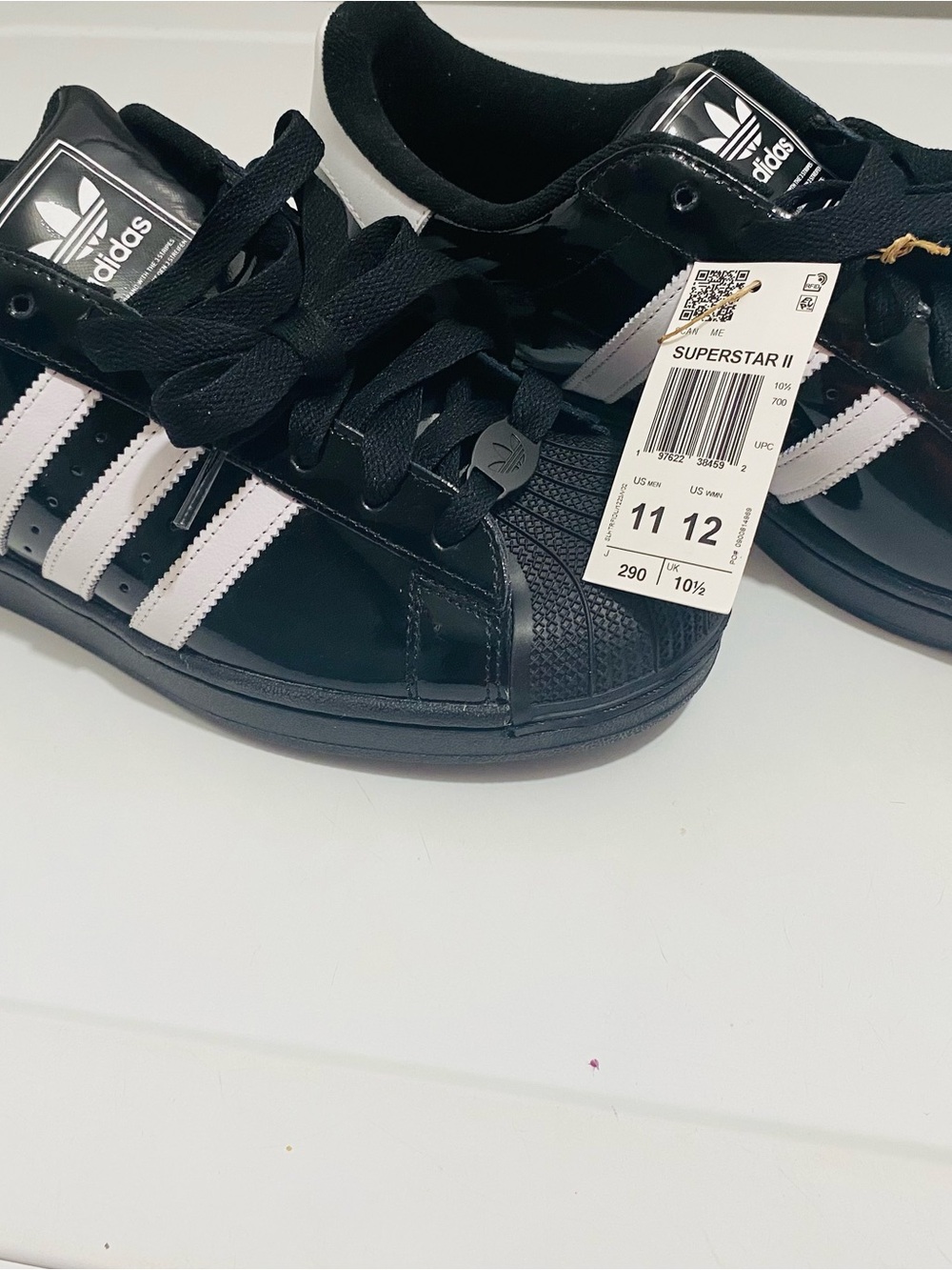 adidas Black and White Superstar II Sneakers